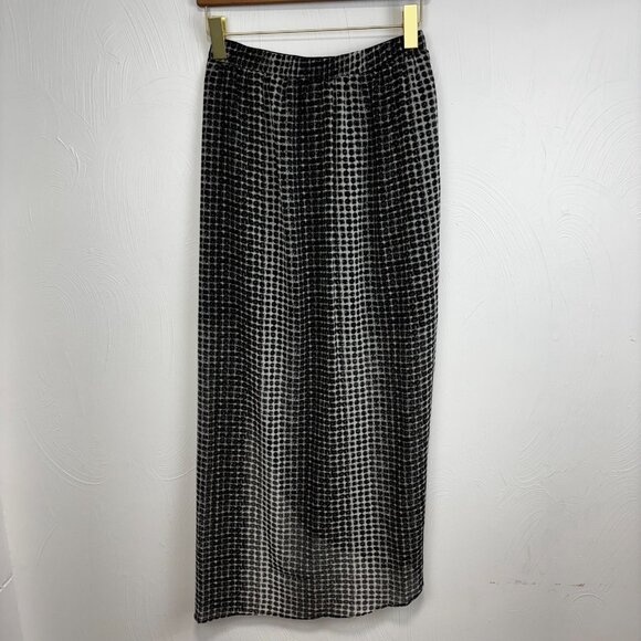 Y2K Geometric Long BCBGeneration Maxi Skirt Sheer Layered Grid Black & White XXS - Picture 5 of 7